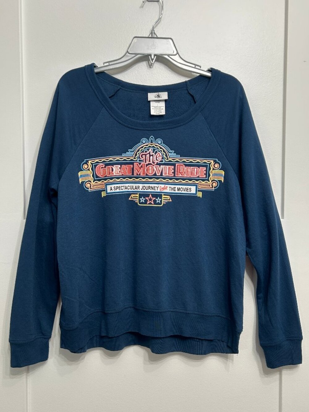Disney Parks The Great Movie Ride Lightweight Sweatshirt Blue Women’s Large